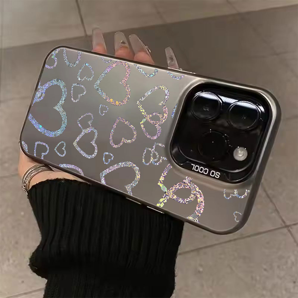 Apple Iphone 15 Pro Max - Capa com Estampa de Coração Colorida