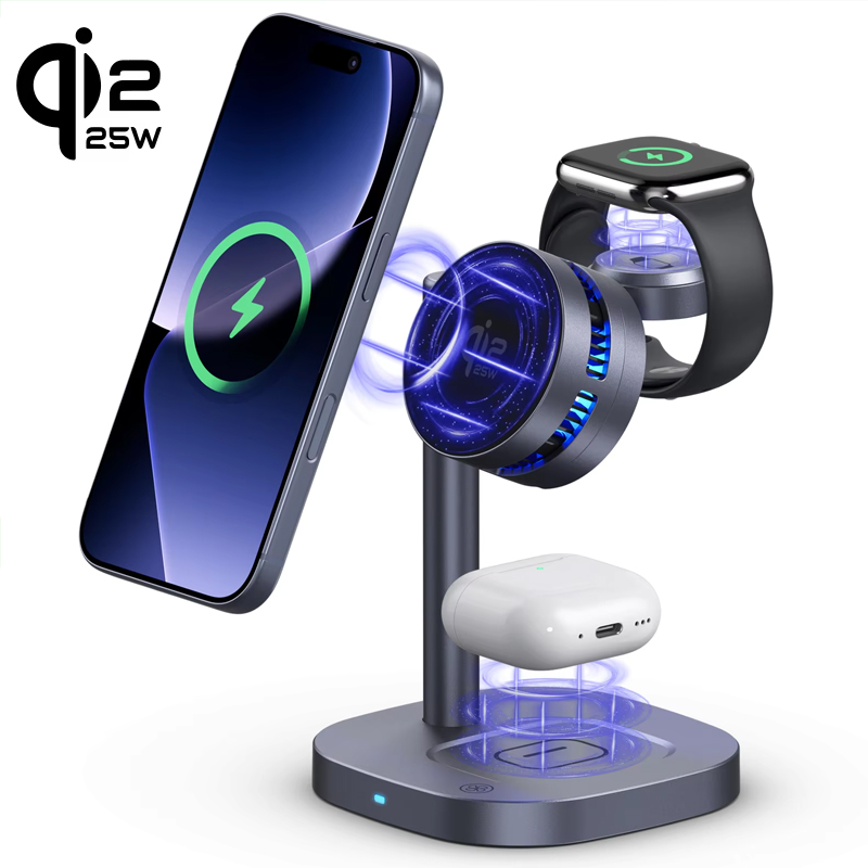 Wireless Charger Watch - Carregador Sem Fio Magnético 3 em
