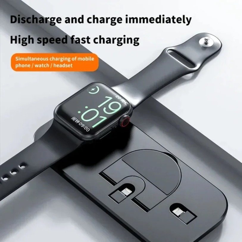 Carregador sem fio 3 em 1 com  - Smartwatch X12 avaliação e preço