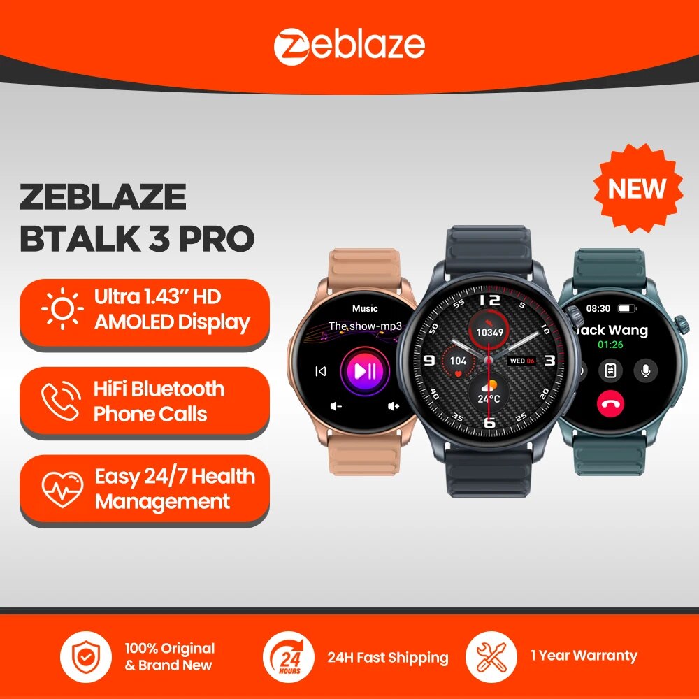 Novo zeblaze btalk 3 pro 1.43  - Smartwatch Faces avaliação e preço