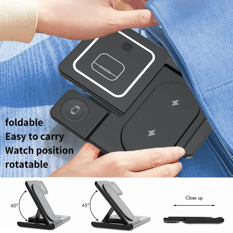 3 em 1 dobrável carregador sem - Wireless Charger Watch avaliação e preço