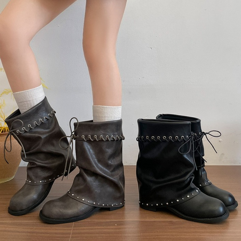 Botas Femininas de Cano Médio  - Leather Classic Strap avaliação e preço